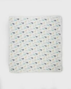 Brand new 👏 Aden & Anais Expedition Elephants & Giraffes Silky Soft Dream Blanket Blue, White & Grey 😉