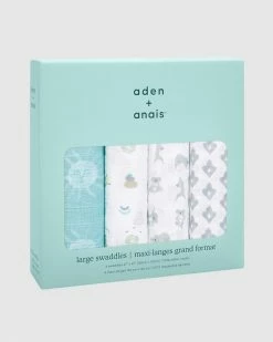 Best Pirce 🔥 Aden & Anais Classic 4-Pack Swaddles Now & Zen 👏