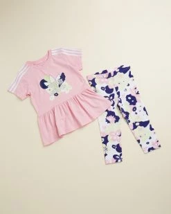 Cheap 👍 Adidas Originals Flower Print 👗 Dress & Leggings Set - Babies Top True Pink Bottom White, True Pink & Almost Lime 🛒
