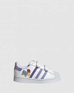 Cheap 🌟 Adidas Originals Superstar Charms Self-Fastening Infant White/Lilac 🔔