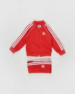 Best Pirce 🛒 Adidas Originals Adicolour SST Tracksuit - Babies-Kids Red & White 🥰