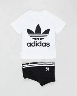 Best Pirce ⌛ Adidas Originals Trefoil Shorts Tee Set - Babies-Kids White & Black 🧨