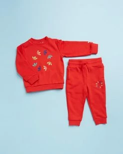 Coupon 👍 Adidas Originals Adicolor Crew Set - Babies-Kids Vivid Red ✨