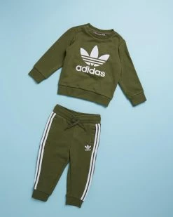 Top 10 🌟 Adidas Originals Crew Sweatshirt Set - Babies-Kids Focus Olive 🧨