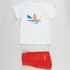 New 🧨 Adidas Originals Adicolor Shorts & Tee Set - Babies-Kids White & Red 👍
