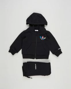 Discount ❤️ Adidas Originals Adicolor Full-Zip Hoodie Set - Babies-Kids Black ⌛
