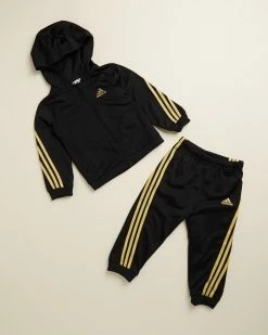 Best deal 🤩 Adidas Performance Future Icons Shiny Graphic Jogger Set - Babies black and gold ⭐