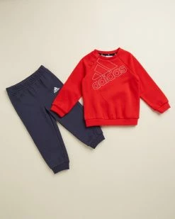 Deals 🤩 Adidas Performance Essentials Big Logo Sweatshirt & Jogger Pants - Babies navy, white, red 😉