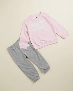 Budget 🤩 Adidas Performance Essentials Sweatshirt & Jogger Pants - Babies Pink, white, grey 🥰