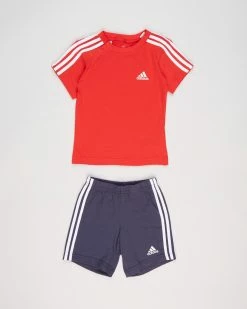 Coupon 💯 Adidas Performance 3-Stripes Sport Set - Babies Red,White,Navy 💯