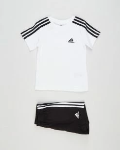 Best Pirce ✨ Adidas Performance 3-Stripes Sport Set - Babies White&Black 🥰