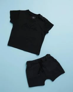 Best reviews of ⭐ Animal Crackers Waffle Shorts & Tee Set - Babies-Kids Black 😉