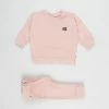Promo ✔️ Animal Crackers Pyramid Crew Mindful Pant Set - Babies Dusty Pink 🌟