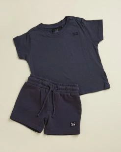 Budget ⌛ Animal Crackers SS Tee and Shorts Set - Babies-Kids Navy ⭐