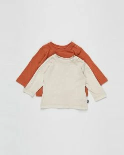 Buy 🛒 Animal Crackers Secure LS Tee 2-Pack - Babies Tan & Brown 😍