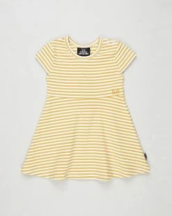 Cheap ✔️ Animal Crackers Focal 👗 Dress - Babies-Kids Yellow Stripe 🛒