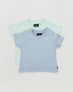 Best Pirce 🛒 Animal Crackers Suburb Tee 2-Pack - Babies-Kids Blue & Mint 😀