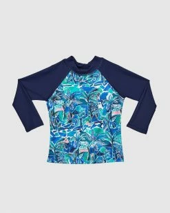 Best Pirce 💯 Aqua Blu Kids Argos Long Sleeve Rash Vest - Babies 🌟