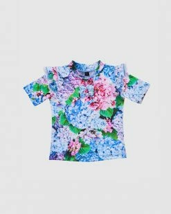 Best deal ❤️ Aqua Blu Kids Blossom Flutter Short Sleeve Rash Vest - Babies 🥰
