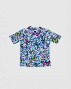 New ✔️ Aqua Blu Kids Mariposa Frill Short Sleeve Rash Vest - Babies 😀