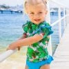 Best Pirce ❤️ Aqua Blu Kids Paradiso Flutter Short Sleeve Rash Vest - Babies 😀