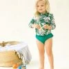 Hot Sale ⌛ Aqua Blu Kids Lily Long Sleeve Rash Vest - Babies 🌟