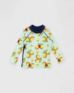 Cheap ❤️ Aqua Blu Kids Lemonade Long Sleeve Rash Vest - Babies 🛒