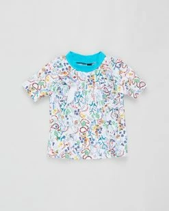 Best Pirce ⭐ Aqua Blu Kids Woodlands Frill Short Sleeve Rash Vest - Babies 🛒