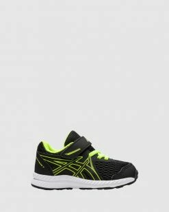 Deals 😀 ASICS Contend 7 Infant Black/Hazard Green 🔔