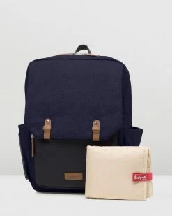 Flash Sale ✔️ Babymel George 🎒 Backpack Nappy Bag Black & Navy ⭐