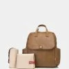 Flash Sale ⌛ Babymel Robyn Faux Leather Convertible 🎒 Backpack Nappy Bag Tan 💯