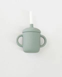 Deals 🎉 Bare and Boho ICONIC EXCLUSIVE - Silicone Sippy Cup with Dual Handle and Silicone Straw 1 Pack Moss 🌟