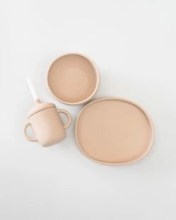 Budget 🔔 Bare and Boho ICONIC EXCLUSIVE - Basics Set: Sippy Cup, Bowl & Plate 3 Pieces Bloom 😀