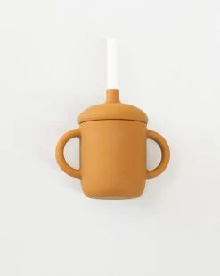Outlet 🔥 Bare and Boho ICONIC EXCLUSIVE - Silicone Sippy Cup with Dual Handle and Silicone Straw 1 Pack Dune ✨