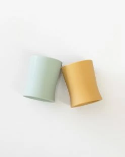 Brand new 🛒 Bare and Boho ICONIC EXCLUSIVE - Silicone Soft Grip Open Cups 2 Pack Seafoam & Tumeric 🥰