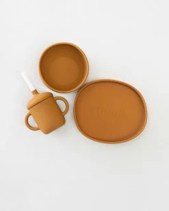 Cheapest 🧨 Bare and Boho ICONIC EXCLUSIVE - Basics Set: Sippy Cup, Bowl & Plate 3 Pieces Dune 😀