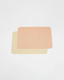 Cheap 🛒 Bare and Boho Silicone Placemat Rectangle 2-Pack - ICONIC EXCLUSIVE Oat & Mushroom Pink 👍