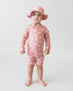 Best Pirce 💯 Bare and Boho Protective Swimwear Onesie & Bucket Hat Set - Babies Sunshine 👍
