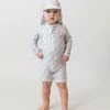 Coupon 🧨 Bare and Boho Protective Swimwear Onesie & Flap Hat Set - Babies Scallops ⭐