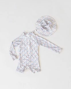 Best Sale 😍 Bare and Boho Protective Swimwear Onesie & Bucket Hat Set - Babies Scallops ⭐ -Baby Online store http3A2F2Fstatic.theiconic.com .au2Fp2Fbare and boho 9270 2704331 3