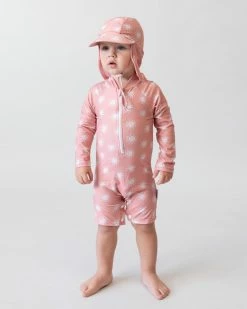 Outlet 🔥 Bare and Boho Protective Swimwear Onesie & Flap Hat Set - Babies Sunshine 😀