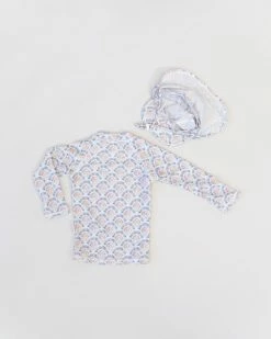 Brand new 🤩 Bare and Boho Protective Swimwear Rashie & Flap Hat Set - Babies Scallops 🛒 -Baby Online store http3A2F2Fstatic.theiconic.com .au2Fp2Fbare and boho 9332 4804331 4