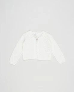 Buy 🥰 Bebe by Minihaha Pointelle Cardigan - Babies Ivory 👏