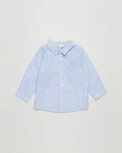 Cheapest 😍 Bebe by Minihaha Charlie LS Print 👚 Shirt - Babies Blue Ditsy ✨