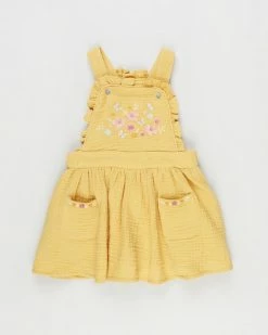 Brand new 🎉 Bebe by Minihaha Izzie Embroidered Pini 👗 Dress - Babies Yellow ✔️