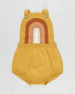 Buy ❤️ Bebe by Minihaha Riley Rainbow Crochet Knit Romper - Babies Earth Rain 🔥
