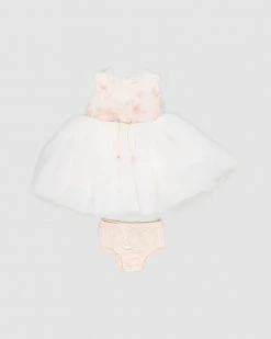 Buy 🔔 Bebe by Minihaha Embroidered Tutu 👗 Dress - Babies PEACH 🤩