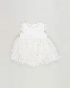 Best Sale 🛒 Bebe by Minihaha Daisy Overlay 👗 Dress - Babies IVORY 👍