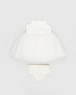 Discount ❤️ Bebe by Minihaha Ivory Lace Bodice 👗 Dress - Babies CHAMPAGNE 🤩