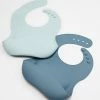 Brand new 💯 Bebe by Minihaha 2 Pack Silicone Bibs Blue 🎁